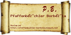 Pfaffenbüchler Borbála névjegykártya