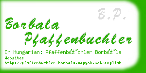 borbala pfaffenbuchler business card